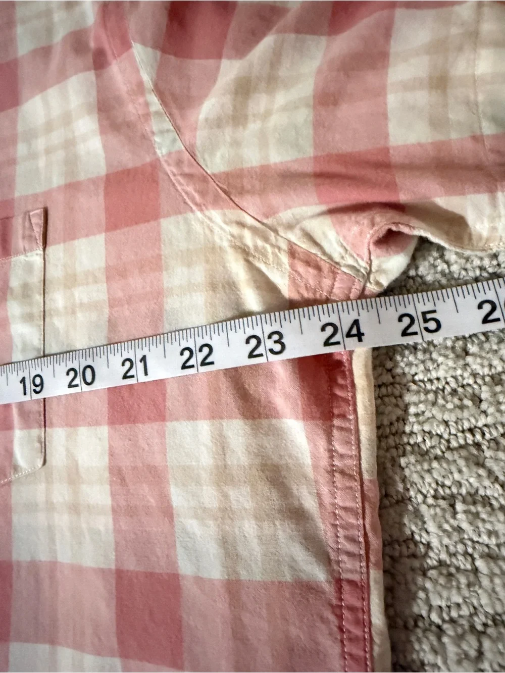 J. Crew Pink and Cream Plaid Short-Sleeve Button-Down shirt Sz XL
